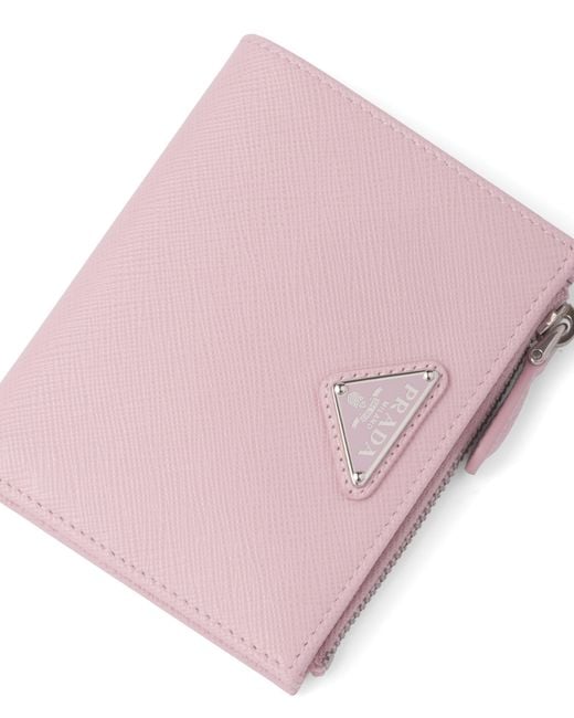 Prada Pink Small Saffiano Leather Wallet