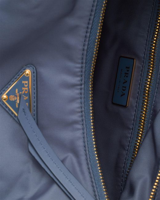 Prada Blue Explore Large Re-Nylon And Leather Bag, Aviation