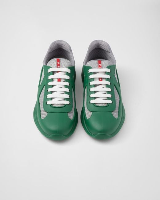 Prada Green America's Cup Low Top Sneaker for men
