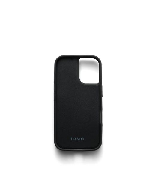 Prada Black Saffiano Leather Case For Iphone 16