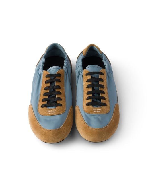 Prada Multicolor Collapse Re-Nylon And Suede Sneakers