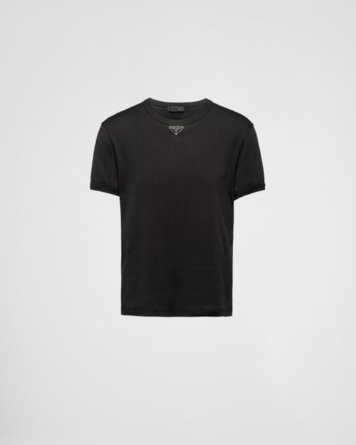 Prada T-shirt Aus Baumwolle in Black für Herren