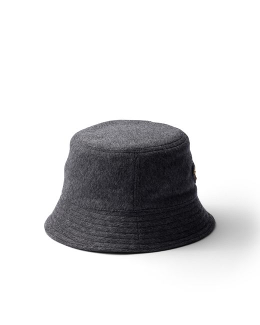 Prada Blue Loden Fabric Bucket Hat