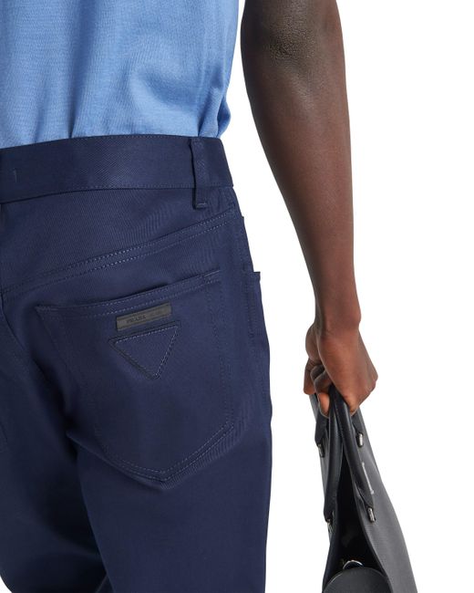 Vaqueros De Dril Elástico Con Cinco Bolsillos, Hombre, Talla Prada de hombre de color Blue