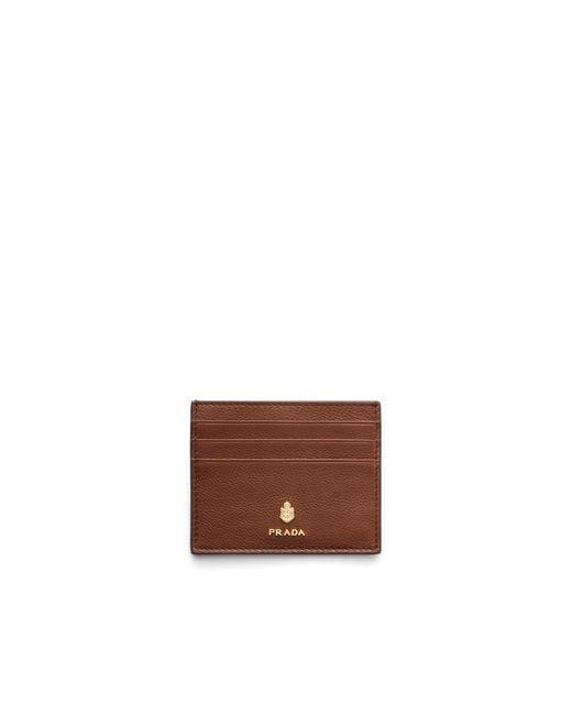 Prada Brown Leather Card Holder