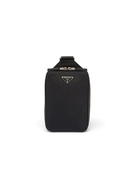 Prada Black Brique Saffiano Leather Bag for men