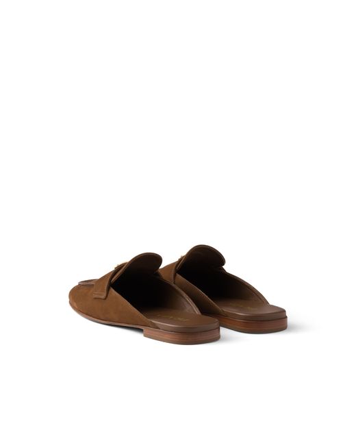 Prada Brown Nubuck Mules