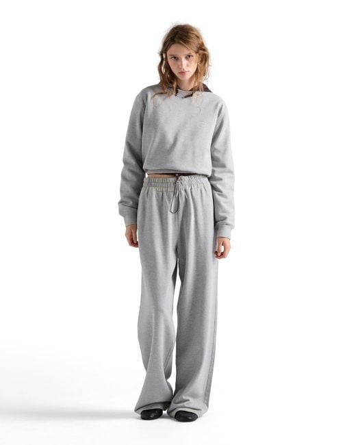 Prada Gray Cotton Crew-Neck Sweatshirt