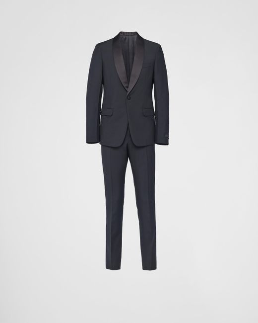 Prada Blue Single-breasted Wool And Mohair Tuxedo for men