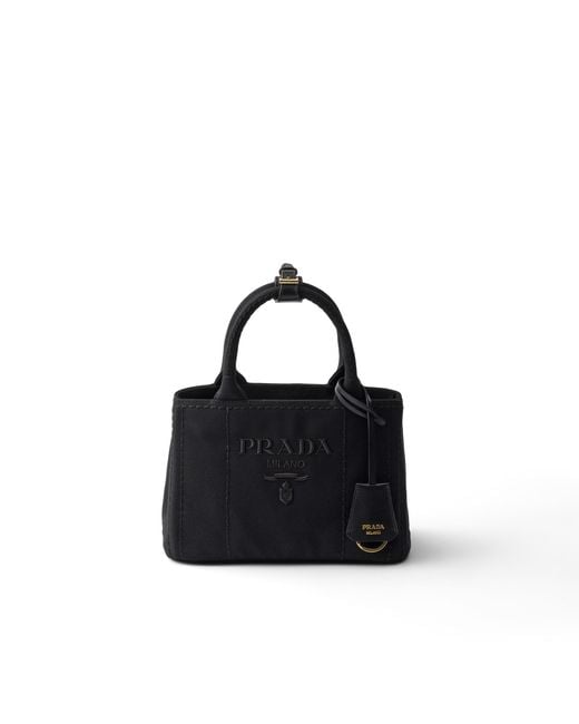 Prada Black Jardinière Cotton Canvas Mini-Bag
