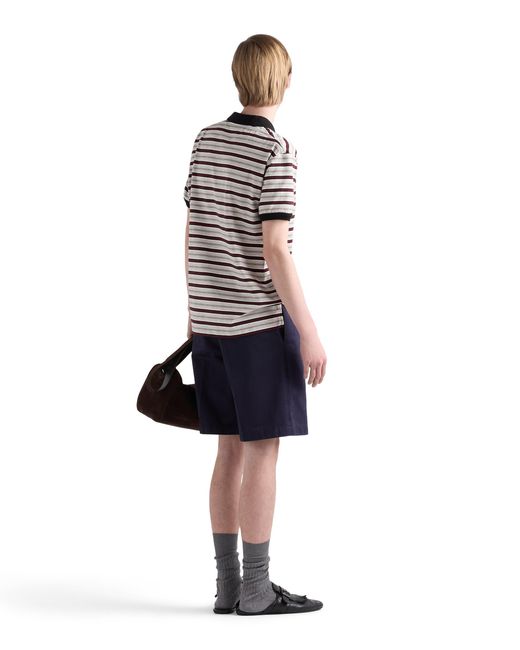 Prada Blue Cotton Bermudas for men
