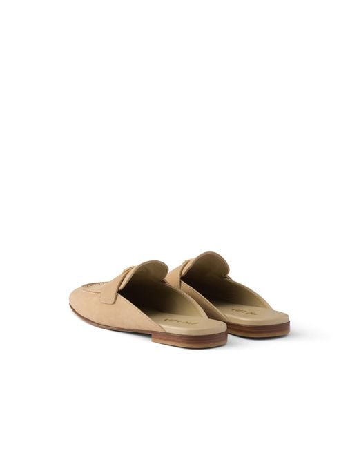 Prada White Nubuck Mules