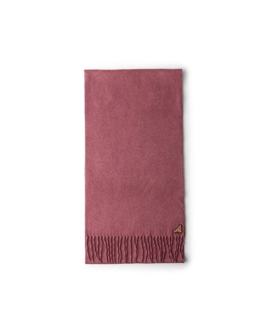 Prada Purple Silk And Cashmere Scarf
