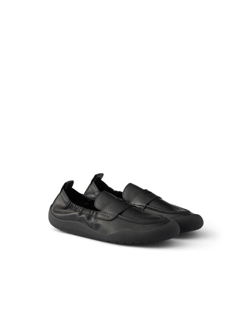 Prada Black Speedrock Leather Loafers, Size 5 for men