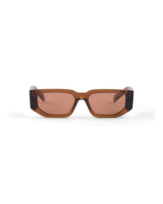 Prada Brown Sunglasses With Triangle Logo for men