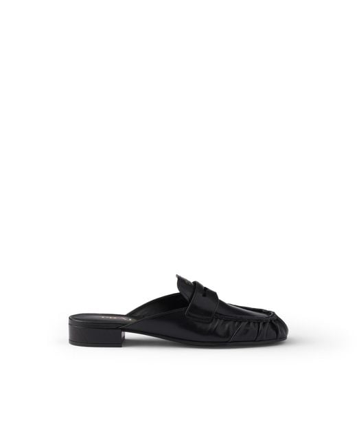 Prada Black Leather Mules