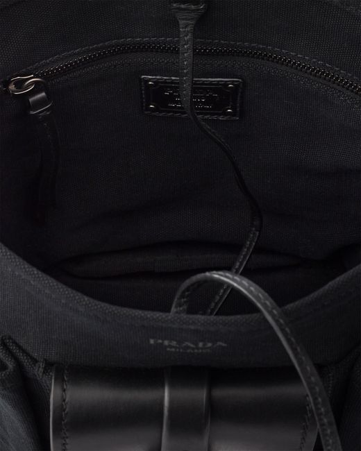 Prada Black Route Mini Canvas And Leather Bucket Bag