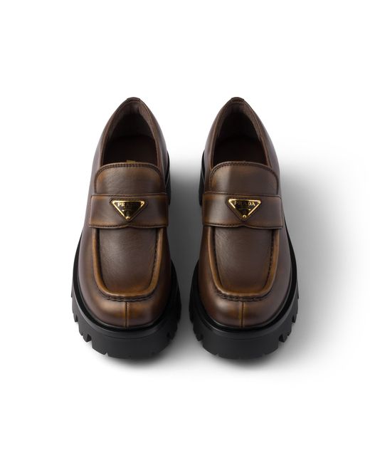 Prada Brown Leather Loafers