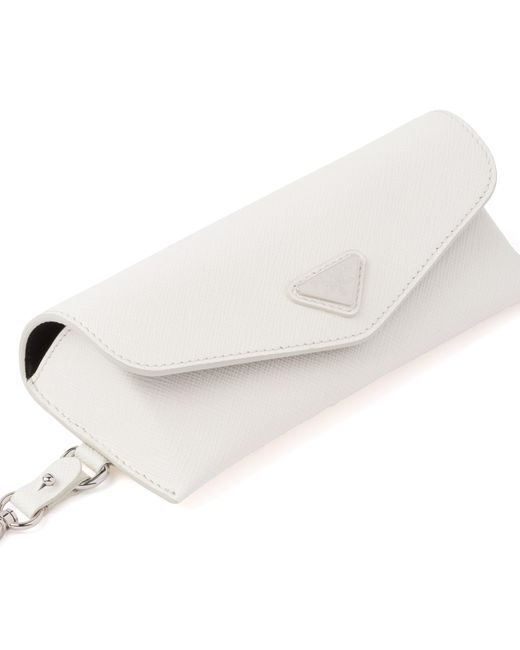 Prada White Saffiano Leather Eyeglasses Case for men