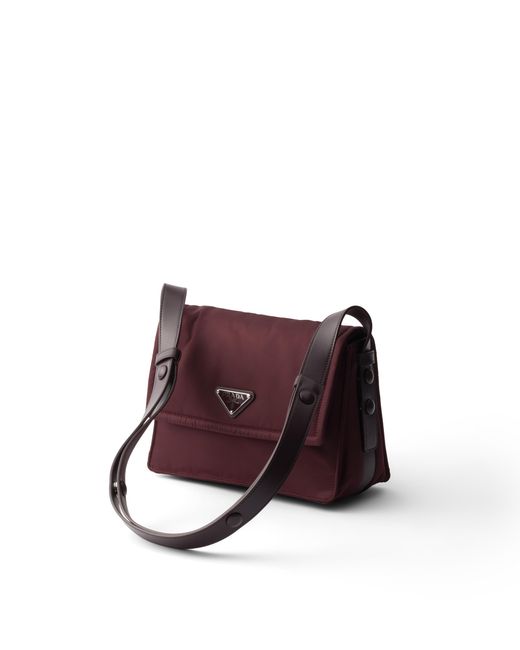 Prada Purple Traveller Small Padded Re-Nylon Shoulder Bag