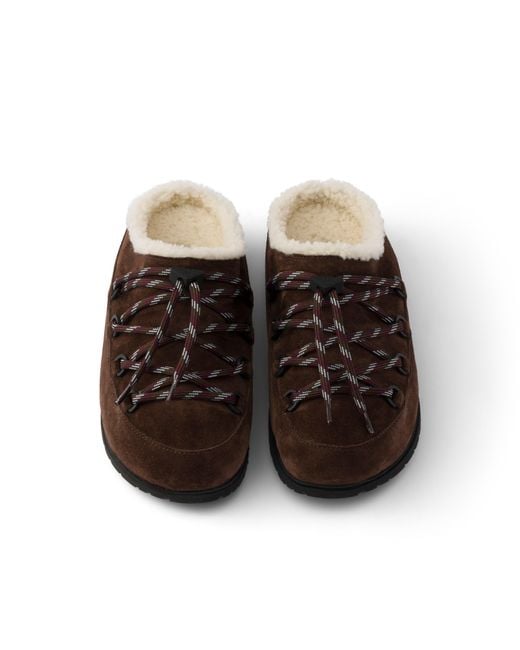 Prada Brown Suede Mules