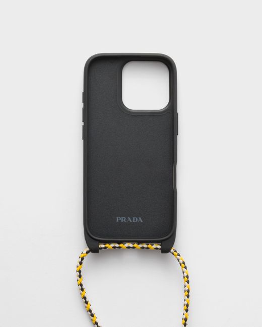 Prada White Leather Case For Iphone 16 Pro Max