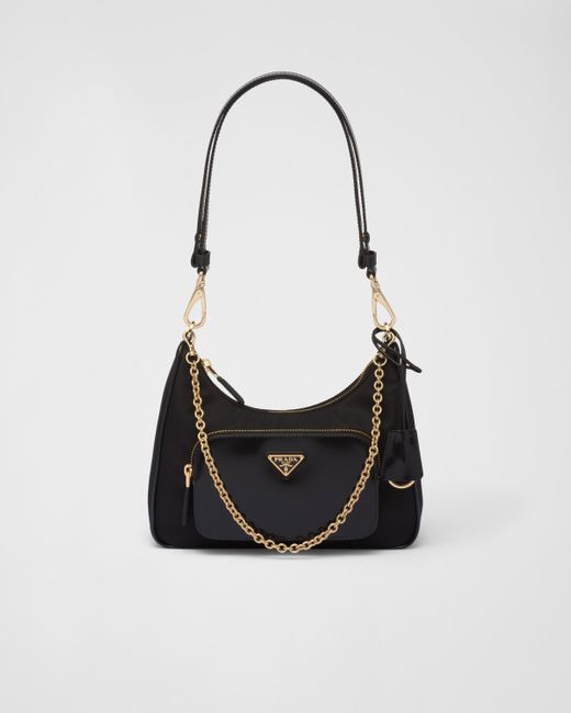【PRADA】RE-NYLON AND BRUSHED LEATHER MINI BAG Prada Re-Nylon And Brushed Leather Mini-Bag in White | Lyst