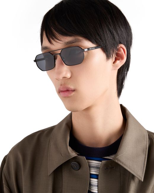 Prada Blue Sunglasses With Logo for men