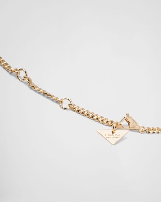 Prada White Eternal Pendant Necklace