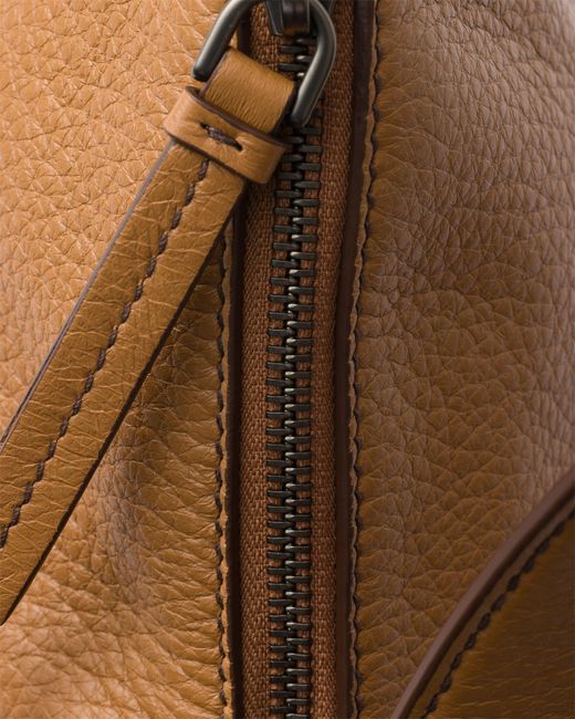 Prada Brown Aimèe Large Leather Shoulder Bag