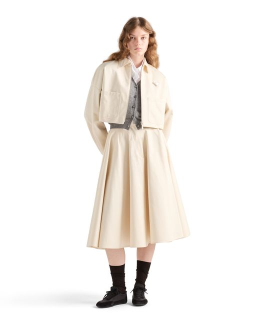 Prada Natural Chino Midi-Skirt