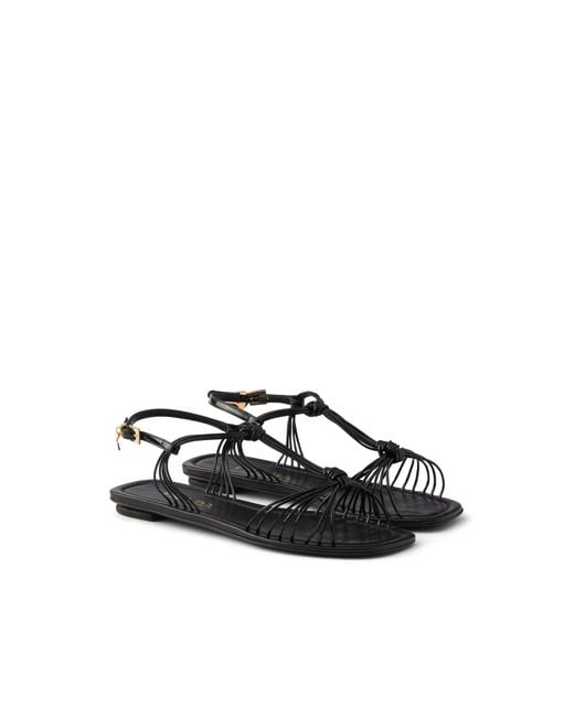 Prada White Patent Leather Sandals