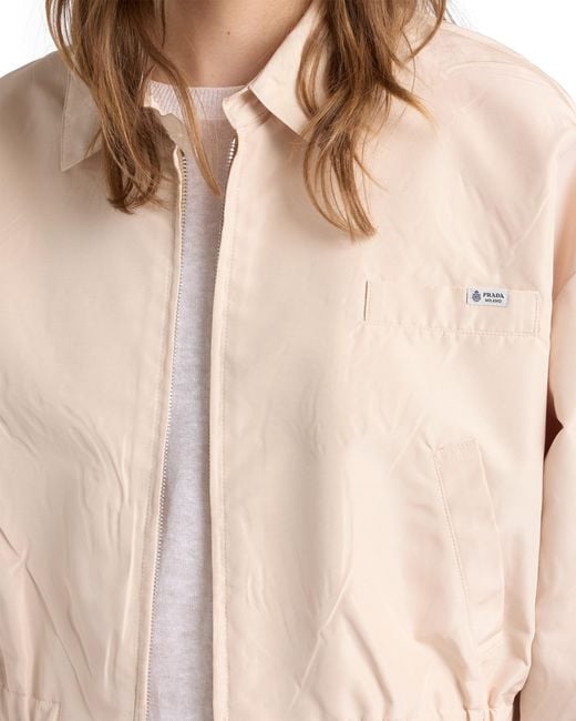 Prada Natural Faille Blouson Jacket, Sand