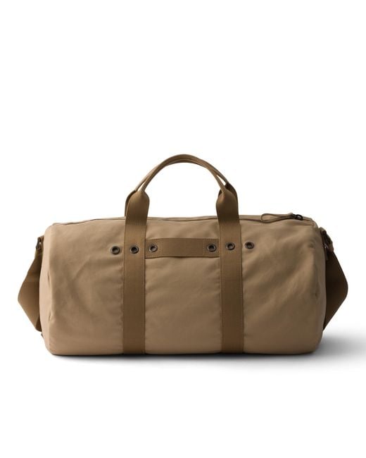 Prada Brown Canvas Duffel Bag for men