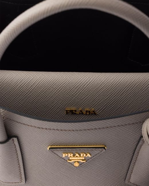 Borsa Double Medium di Prada in Gray