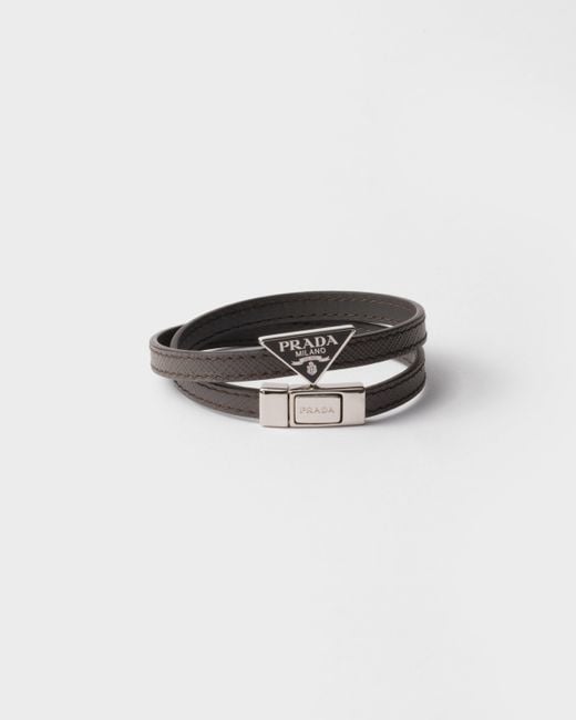 Prada Multicolor Saffiano Leather Bracelet for men