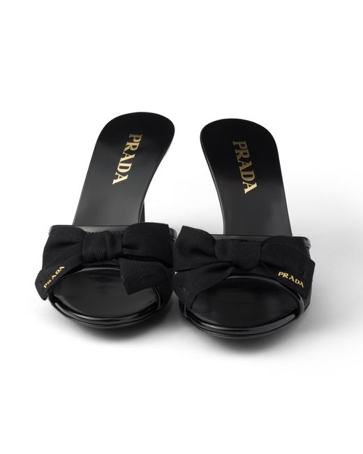 Prada Black Mesh Fabric Mules
