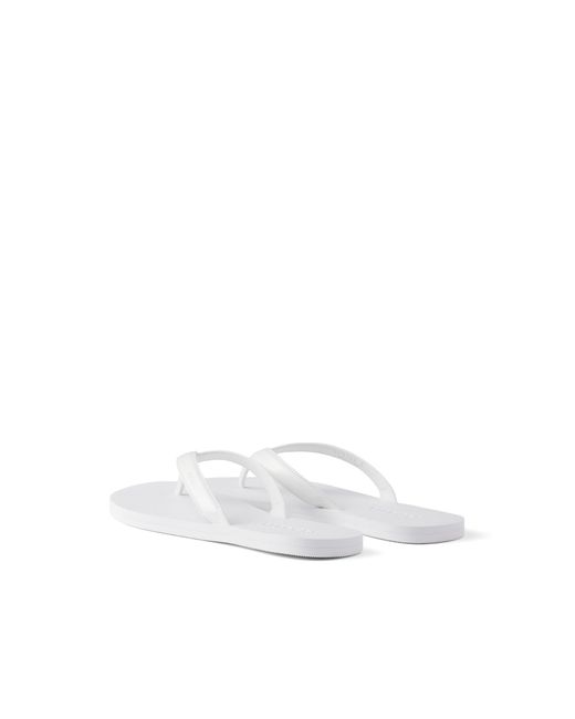 Prada White Brushed Leather Flip-Flops, Size 5 for men