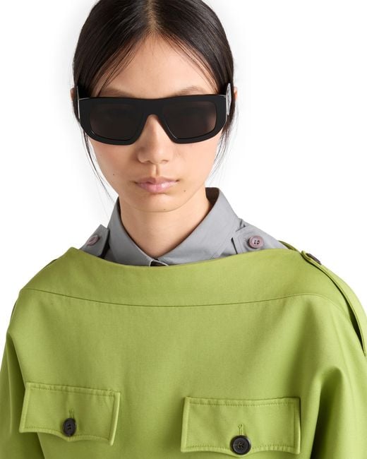 Gafas De Sol Con Logo Triangular, Mujer Prada de color Multicolor