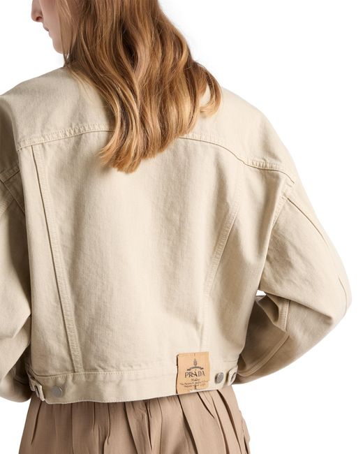 Prada Natural Cropped Old Denim Jacket