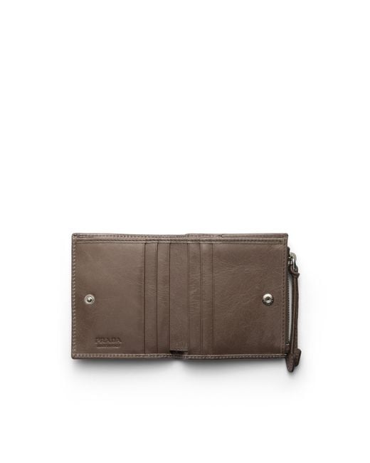 Prada White Small Leather Wallet for men