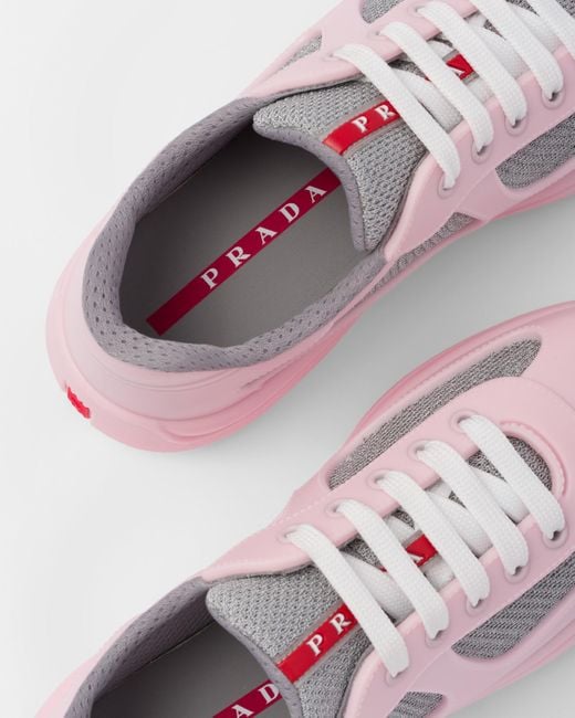 Prada Pink America's Cup Sneaker Aus Weichem Gummi
