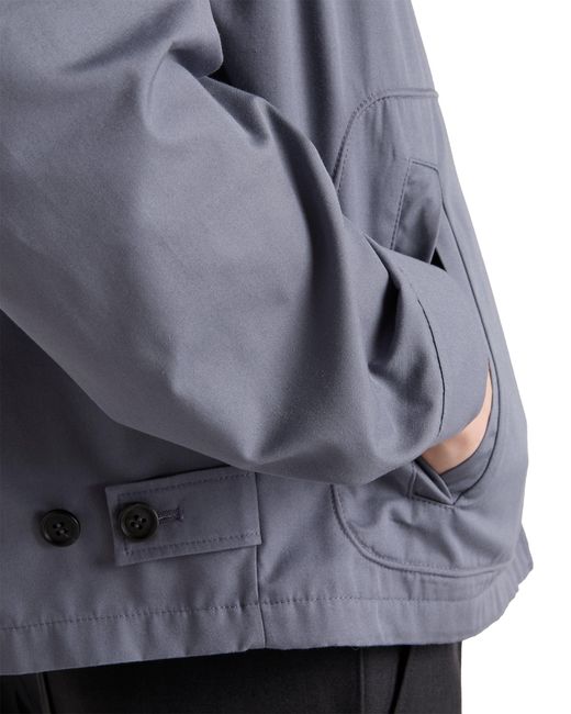 Prada Blue Technical Cotton Zipper Blouson Jacket for men