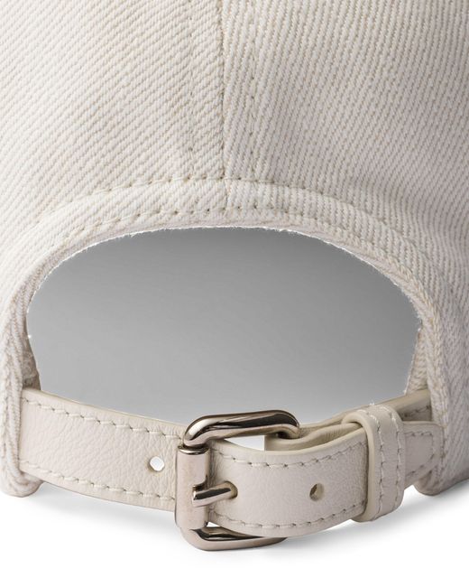 Prada White Denim Baseball Cap for men