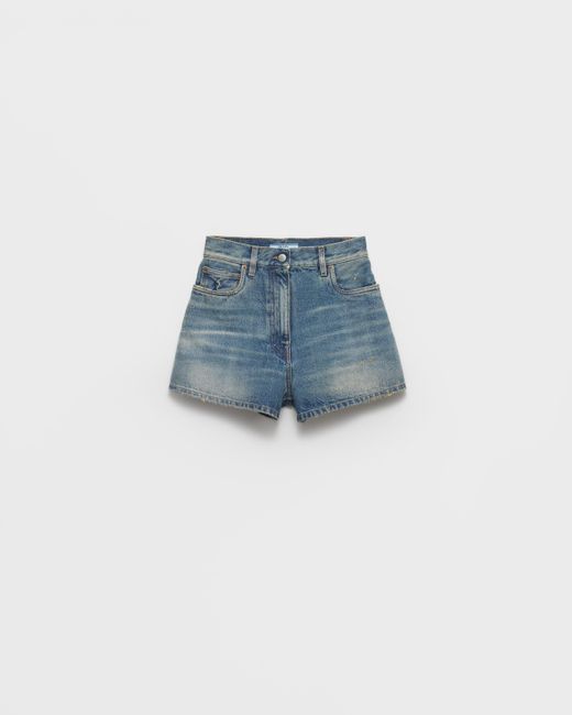 Prada Blue Denim Shorts