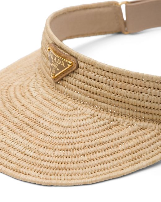 Prada Natural Crochet Visor
