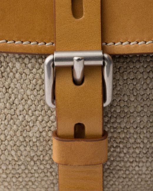 Prada White Bonnie Medium Linen And Leather Handbag