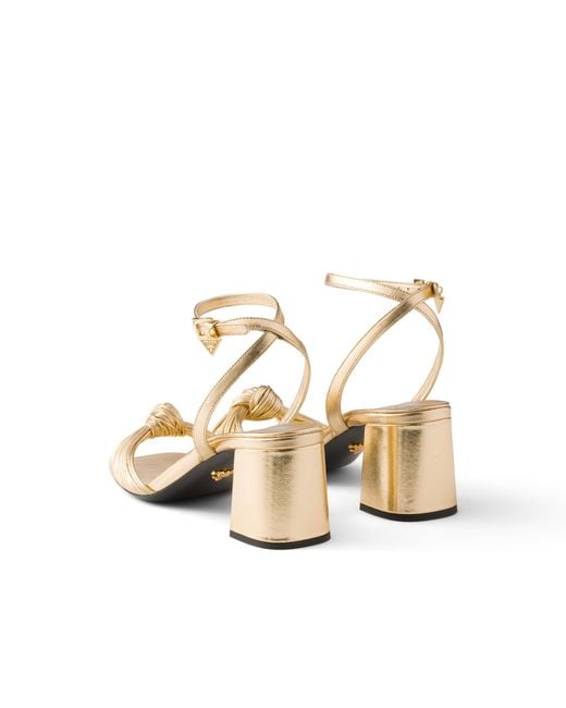 Prada Metallic Mordoré Nappa Leather Sandals