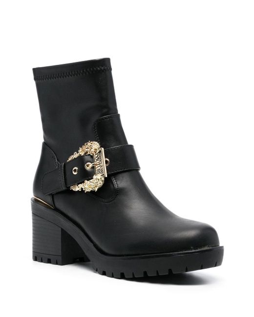 Stivaletto Con Fibbia Boroque di Versace Jeans in Black