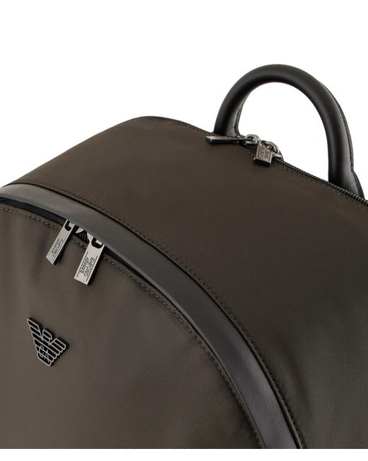 Zaino Militare Mini Placca Logo di Emporio Armani in Black da Uomo